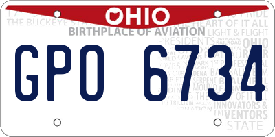 OH license plate GPO6734