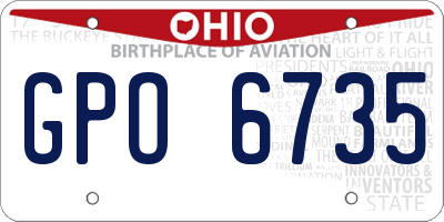 OH license plate GPO6735