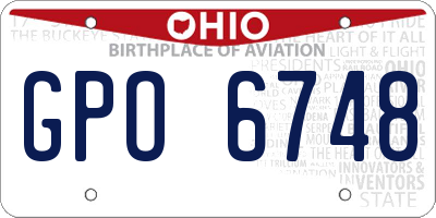 OH license plate GPO6748