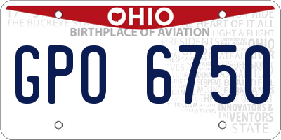 OH license plate GPO6750