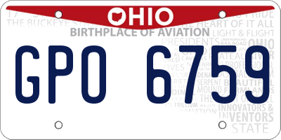 OH license plate GPO6759