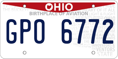 OH license plate GPO6772