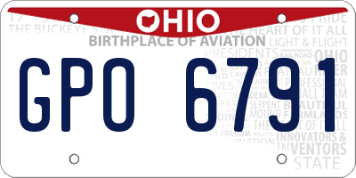 OH license plate GPO6791