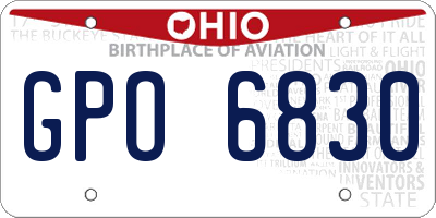 OH license plate GPO6830