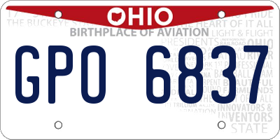 OH license plate GPO6837