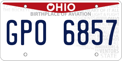 OH license plate GPO6857