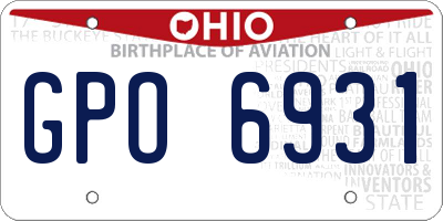 OH license plate GPO6931
