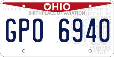 OH license plate GPO6940