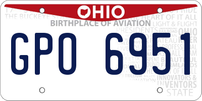 OH license plate GPO6951