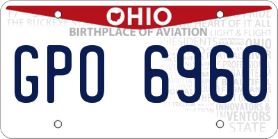 OH license plate GPO6960