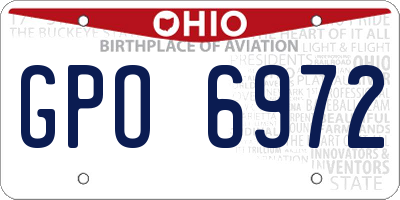 OH license plate GPO6972