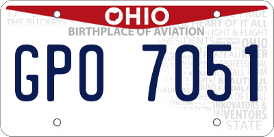 OH license plate GPO7051