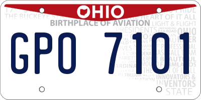 OH license plate GPO7101