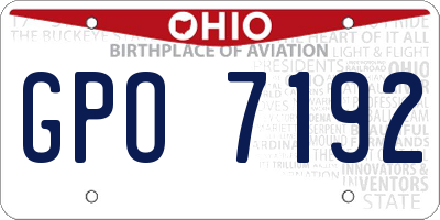 OH license plate GPO7192