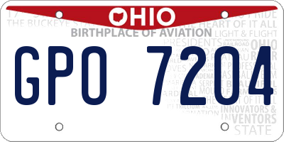 OH license plate GPO7204