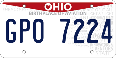 OH license plate GPO7224