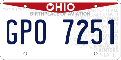 OH license plate GPO7251