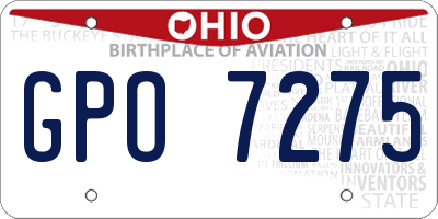OH license plate GPO7275