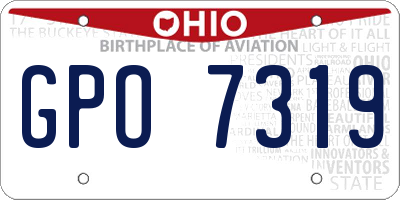 OH license plate GPO7319