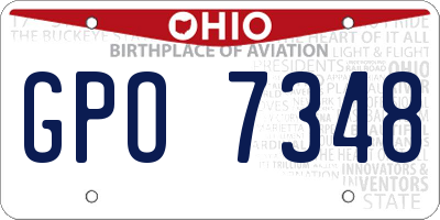 OH license plate GPO7348