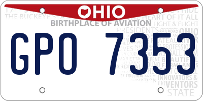 OH license plate GPO7353