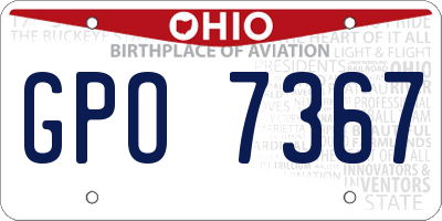OH license plate GPO7367