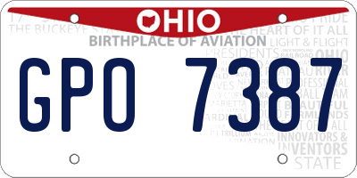 OH license plate GPO7387
