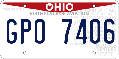 OH license plate GPO7406