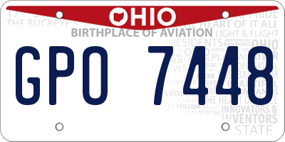 OH license plate GPO7448