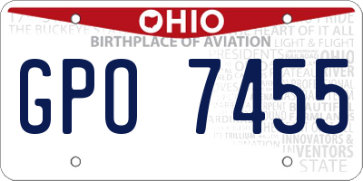 OH license plate GPO7455