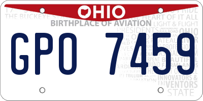OH license plate GPO7459