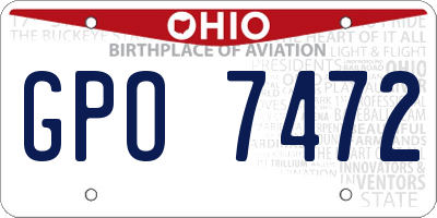 OH license plate GPO7472