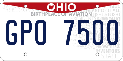 OH license plate GPO7500