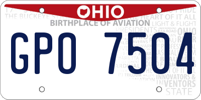 OH license plate GPO7504