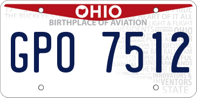 OH license plate GPO7512