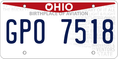OH license plate GPO7518