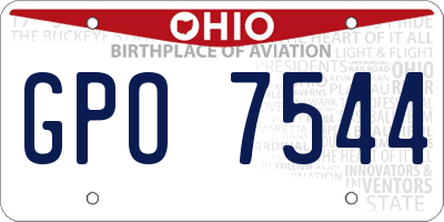 OH license plate GPO7544