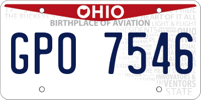 OH license plate GPO7546