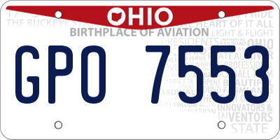 OH license plate GPO7553