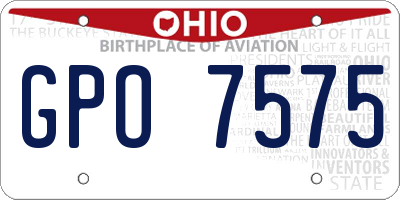 OH license plate GPO7575
