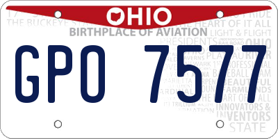 OH license plate GPO7577