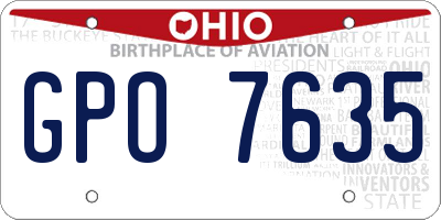 OH license plate GPO7635
