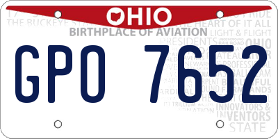 OH license plate GPO7652