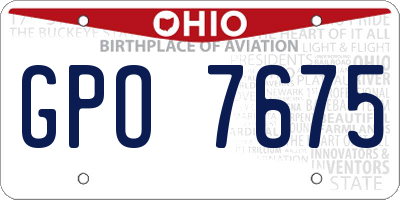 OH license plate GPO7675