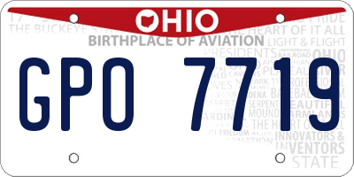 OH license plate GPO7719