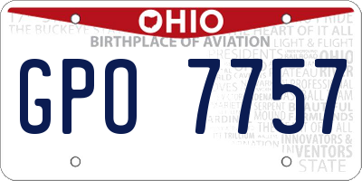 OH license plate GPO7757