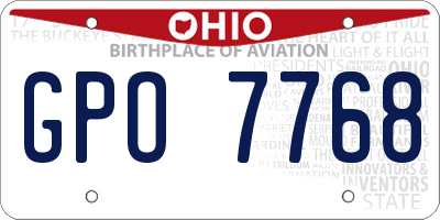 OH license plate GPO7768