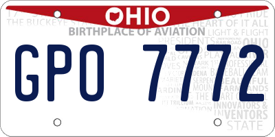 OH license plate GPO7772