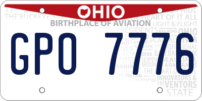 OH license plate GPO7776