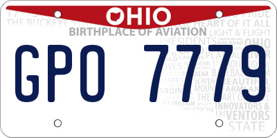 OH license plate GPO7779